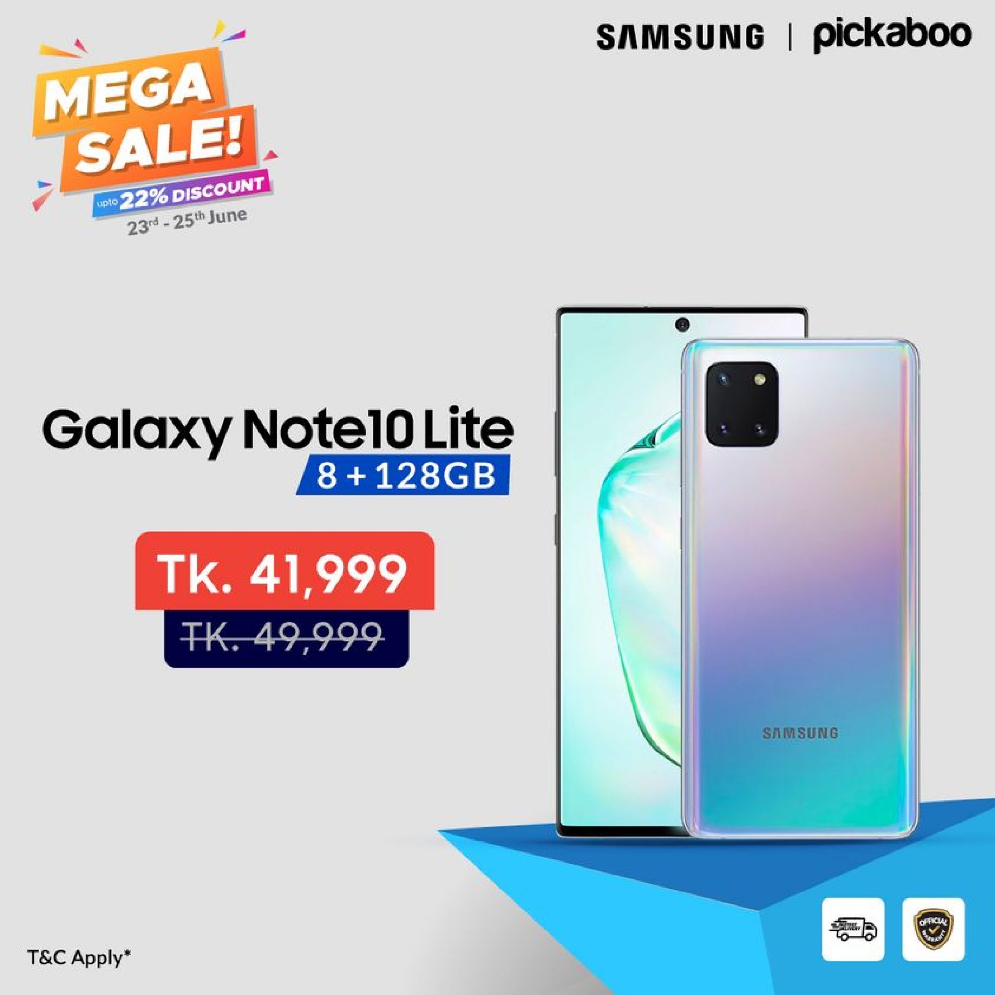 samsung note 10 lite today price